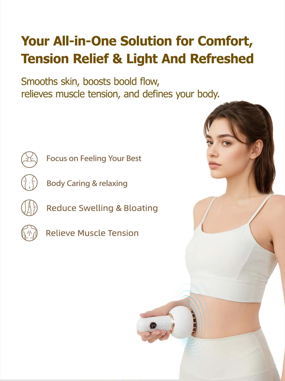 Deep Tissue Massager for Sciatica & Back Pain Relief - Electric Pulse Device with Heat