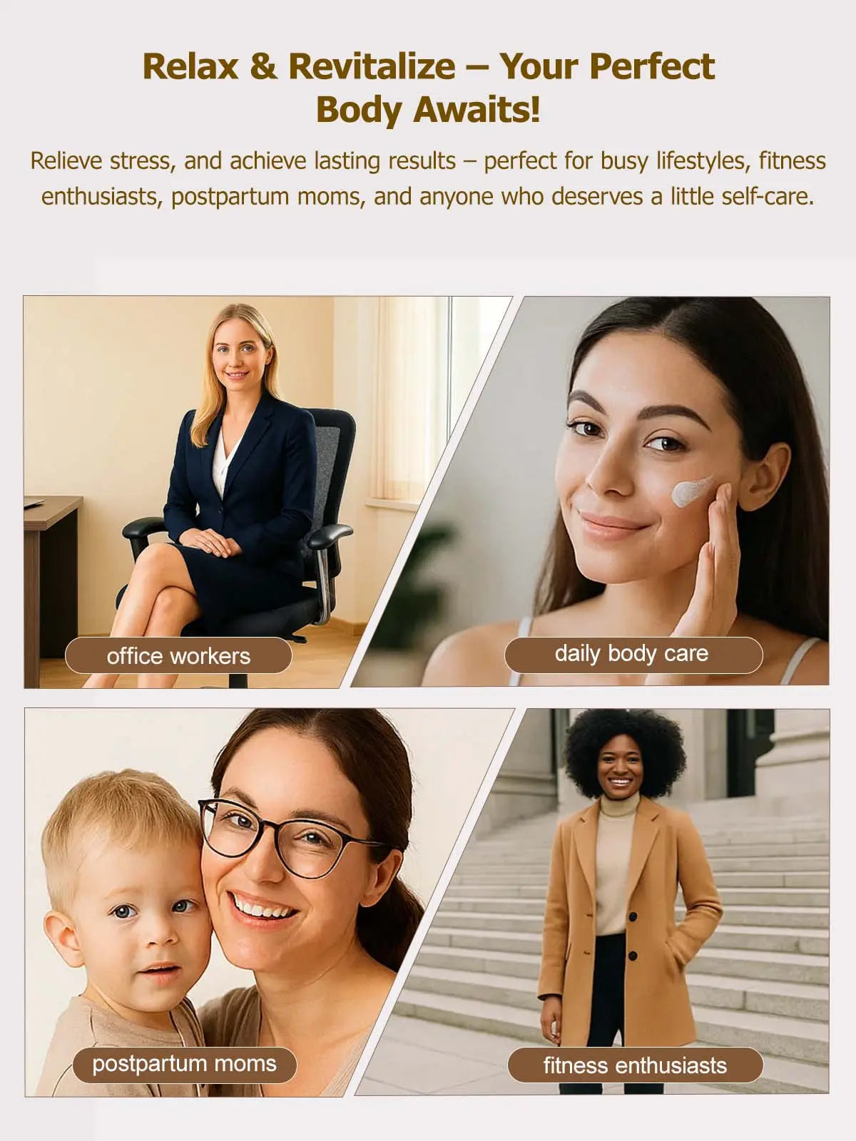 Deep Tissue Massager for Sciatica & Back Pain Relief - Electric Pulse Device with Heat