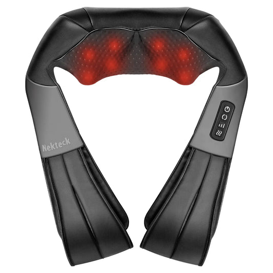 Shiatsu Neck & Back Massager with Heat, 8 Deep-Kneading Massage Nodes