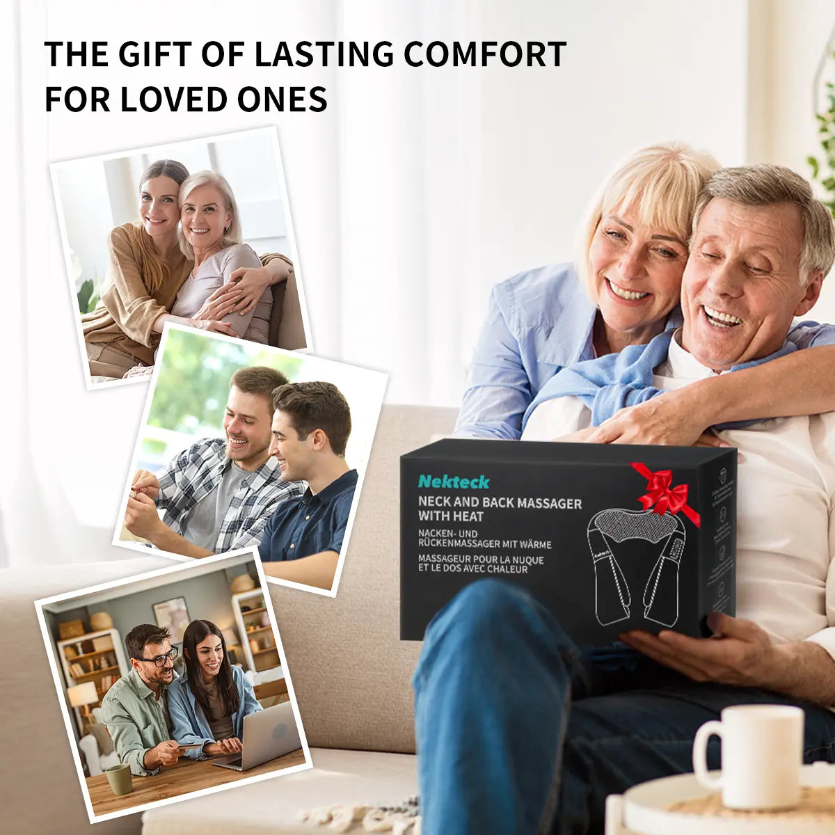 Shiatsu Neck & Back Massager with Heat, 8 Deep-Kneading Massage Nodes