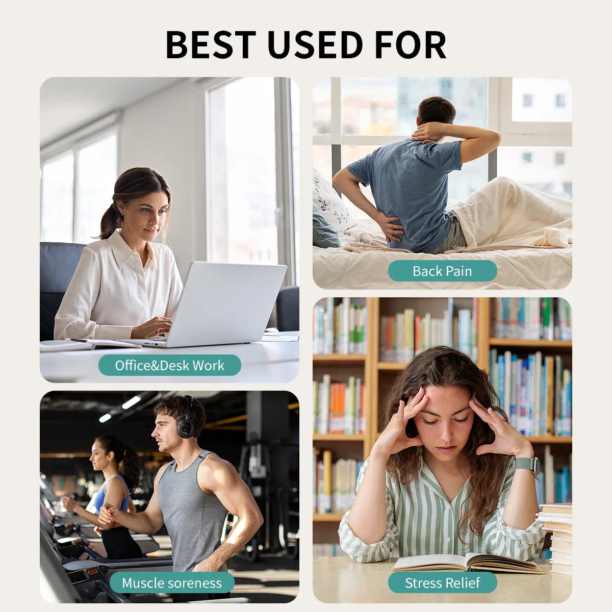 Shiatsu Neck & Back Massager with Heat, 8 Deep-Kneading Massage Nodes